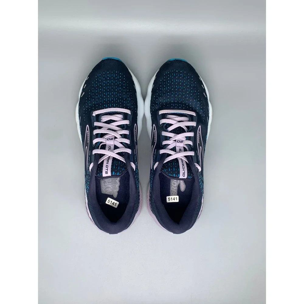 Brooks Glycerin‎ GTS 20 Navy Pink Running Shoes 1203701B412 Women's Sz 8.5